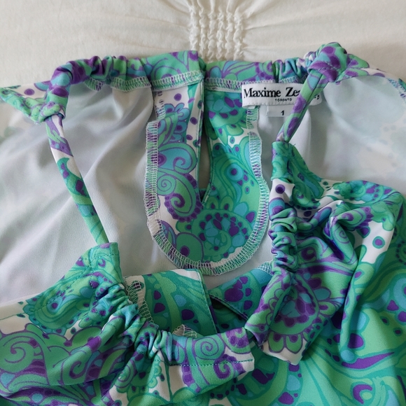 Maxime Zeaberg Toronto blue green paisley printed maxi dress. Size 1 (M) - Picture 7 of 15